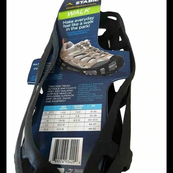 Stabil Walk Ice‎ Shoe Covers Slip Over Shoes Cleats Black Size L Traction Unisex - Picture 2 of 6